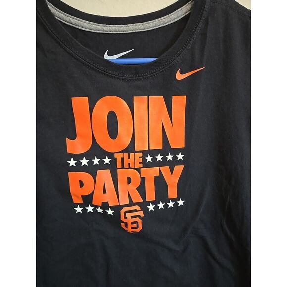 Nike San Francisco Giants Black Orange Medium Join the Party T Shirt Slim Fit L - Picture 2 of 12